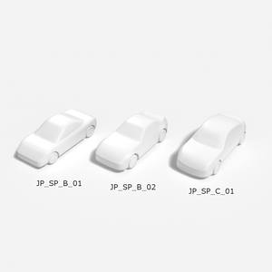 建築模型用 添景3Dデータ：スポーツカー3台セット（Pack 01） 3D Staffage Data for Architectural Scale Models: Sports Cars 3-Piece Set (Pack 01)