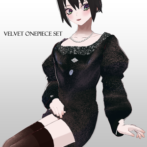 【vroid】ベルベットワンピースセット