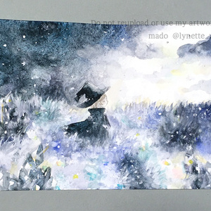 油絵 絵画 森の白い花道 - arashi1783 - BOOTH