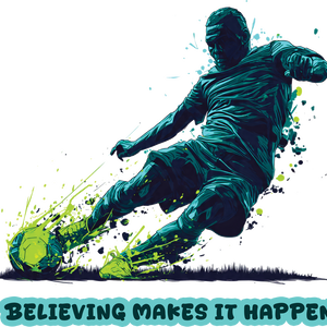 Football Player Powerful Kick Motivational Soccer Sports Action T-Shirt