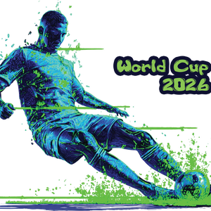 World Cup 2026 Soccer Football Player Sliding Tackle Neon Green Sports Action Graphic Tee - Epic Athlete Gift
