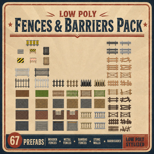 Low Poly Fences & Barriers Pack