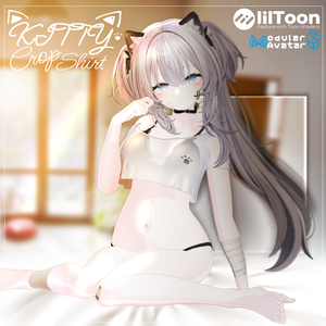 【16アバター対応】 Kitty Crop Shirt ₍=^･ω･^=₎っ 【VRCHAT】
