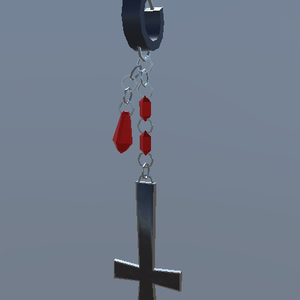 【VRChat用アクセサリー】十字と宝石ののピアス