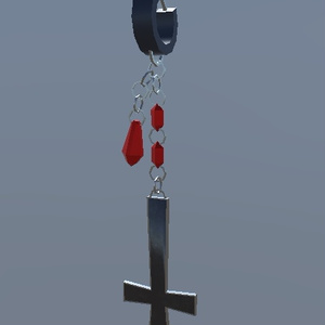 VRChat accessories] Cross and gemstone earrings