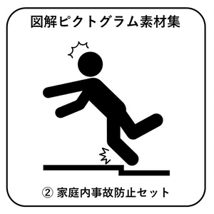 図解ピクトグラム素材集②｜家庭内事故防止セット