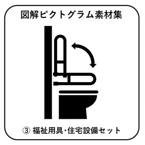 図解ピクトグラム素材集③｜福祉用具・住宅設備セット