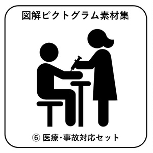 図解ピクトグラム素材集⑥｜医療・事故対応セット