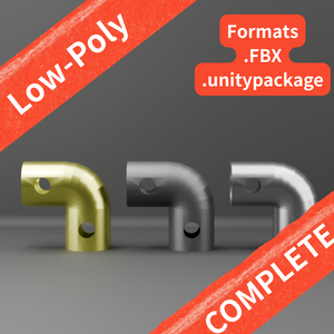 【Unity対応/マテリアル設定済み 3色】ストレートパイプ&L字クランプ総合パック（ボルトモデル完全互換） 