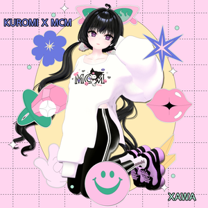 FREE 2 COLOR [Shirts for Maya] Kitsch KUROMI - only Maya texture