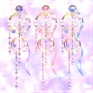 【VRChat】Luna Drop Earrings【アクセサリー】