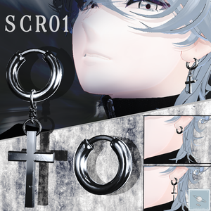SilverCrossRingpierce01【全アバター】