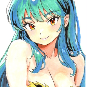 Mint condition! A highly detailed reproduction print of Lum-chan from Urusei Yatsura...