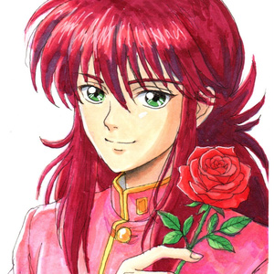 Mint condition! High-precision reproduction print of Kurama by Shuichi Minamino from Yu Yu Hakusho...