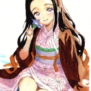 Mint condition! High-precision reproduction print of Nezuko Kamado from Demon Slayer...