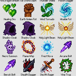 【30個限定】ファンタジーRPGスキルアイコン20種-3パターンセット / Fantasy RPG Skill Icons 20-Pack