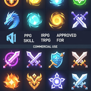 【50個限定】ファンタジーRPGスキルアイコンコレクション / Fantasy RPG Skill Icons Collection