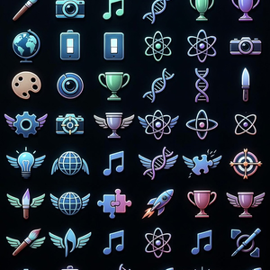 ネオン・クリスタルアイコンセット / Neon Crystal Icon Set