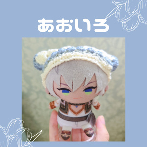 白キラ折返×】にじぱぺっと ぬい帽子 ぬい服 ネコ耳 ニット帽 10cmぬい