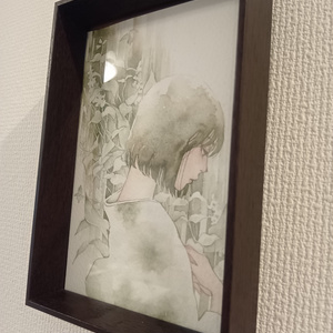 手描きイラスト オリジナル 「山藤の案内人」 原画 イラストボード