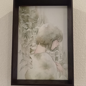 手描きイラスト オリジナル 「山藤の案内人」 原画 イラストボード