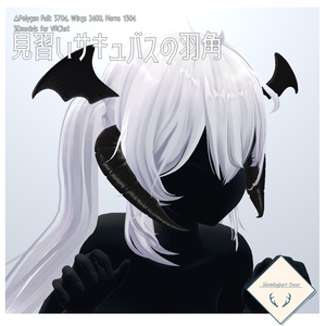 VRChat] Apprentice Succubus Feather Horns w/Animation [3D Model].