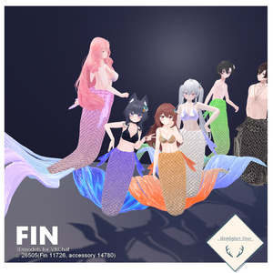 [VRChat] 人魚の尻尾 ※6アバター対応※【3Dモデル】 缩略图 3