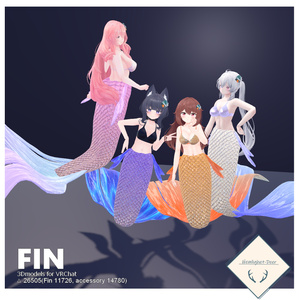[VRChat] 人魚の尻尾 ※6アバター対応※【3Dモデル】 缩略图 4