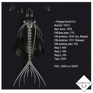 [VRChat] 骨尻尾の人魚/SkeletonMermaid_V2 [3sAvatart対応]【3Dモデル】 缩略图 5