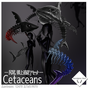 [VRChat] Cetaceans (6色/2種 Accessory)【3Dモデル】