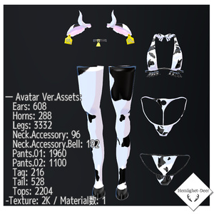 [VRChat] KO.Cow(牛さん衣装/パーツ販売あり) 【3Dモデル】 缩略图 8