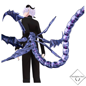 [VRChat] Scorpion.scythe (尻尾装飾品/3ways/MA/Animation,PB)【3Dモデル】 缩略图 3