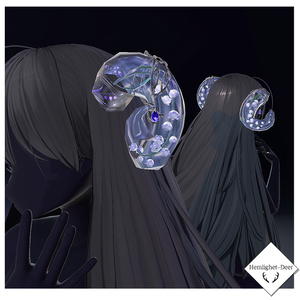[VRChat] Horn .glass.鈴蘭 (ツノ/Head Accessory)【3Dモデル】 缩略图 11