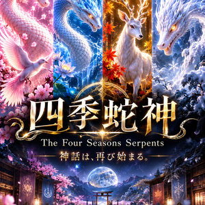 【高画質スマホ壁紙・画像素材】四季蛇神 - The Four Sublime Serpents -