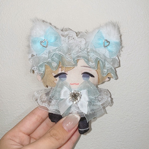 ちびぐるみ ぬい服 ゴシック系黒猫耳ヘッドドレス～ ブラック