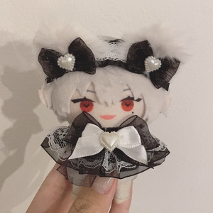 ちびぐるみ ぬい服 ゴシック系黒猫耳ヘッドドレス～ ブラック