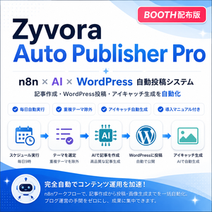 n8n×OpenAI×WordPress 自動投稿システム Pro｜記事・画像・SEOを自動化