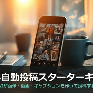 SNS自動投稿スターターキット｜毎朝AIが画像・動画・キャプションを作って投稿する仕組み