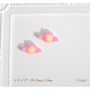★ピアス・イヤリング「薔薇蝙蝠」ゆめver.