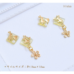 ★タイルピアス「もちつきうさぎ」