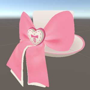 【VRChat想定】リボンハット(ピンク)