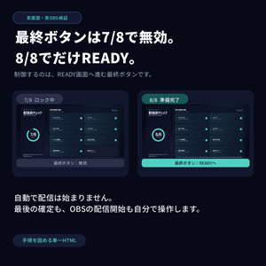 【OBS用・外部通信なし】GoLive Guard Full｜配信前8項目＋Starting Soon画面