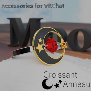 三日月の指輪（Croissant Anneau）イヤリングセット【VRChat向けアクセサリー】