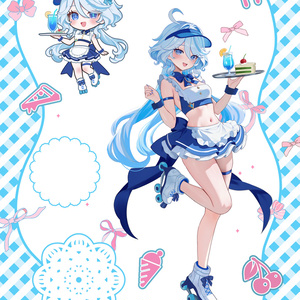 5枚目フリーナ参考画像 C104 C104新刊原神フリーナ中心イラスト集サンプルページ - 陸