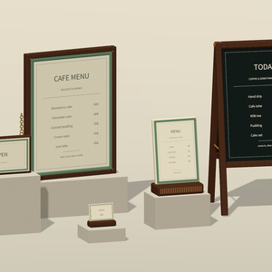 【無料 / Free】【VRChat】CAFE SIGNAGE｜カフェ・ショップ看板5種｜Editable Menu & Sign Props 缩略图 6