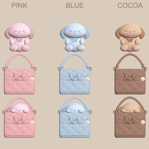 【無料 / Free】【VRChat】SLEEPY PUP & MINI BAG｜眠るわんこ・リボンバッグ小物3種・3色 / Plush & World Decor