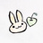 うさぎと青りんご