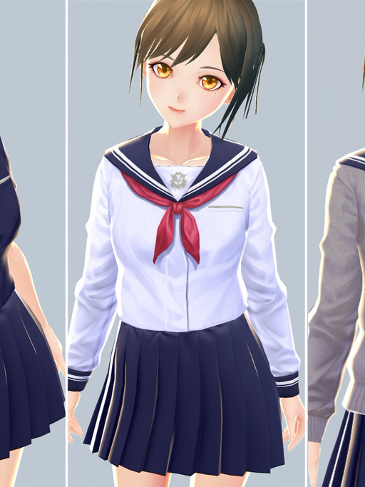 VRoid正式版対応L6セーラー服セット無料サンプル有【VroidStudio