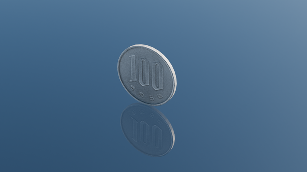 100円玉コイン 3Dモデル【PBRテクスチャ付き】