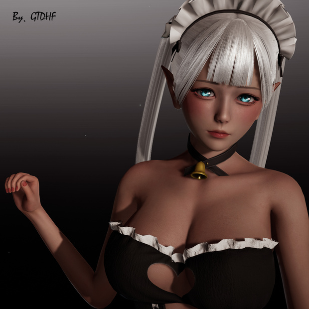 No. 7 “黑精灵女仆” Honey Select 2 HS2 キャラクターカード Character Cards Graphics Preset 